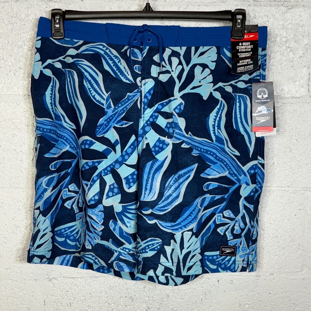 Speedo Men's Print Bondi Basin 20" Boardshorts  Peacoat blue, XL $62